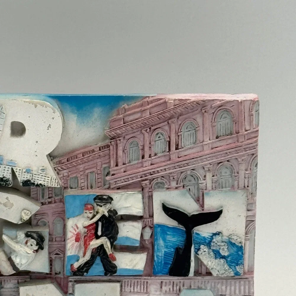 Argentina‎ Souvenir Wall Plaque Hand Painted Resin 3D Raised Lettering Travel